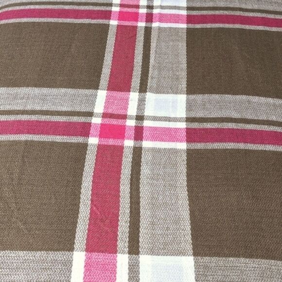 NWOT Large Oblong Light Brown/Pink/White Plaid Scarf by MixIt - Picture 5 of 11